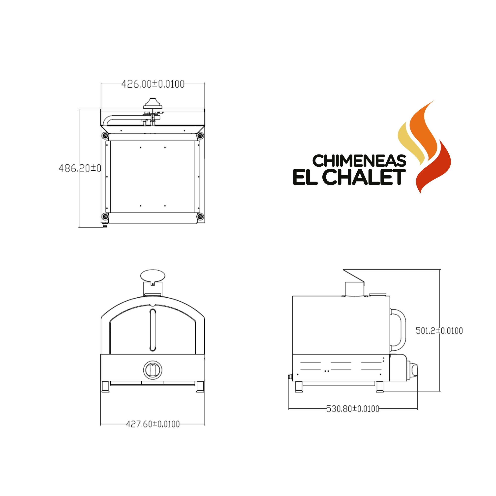 Diagramas técnicos de chimeneas para El Chalet.