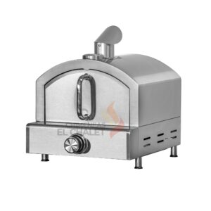 Horno de pizza doméstico de acero inoxidable.